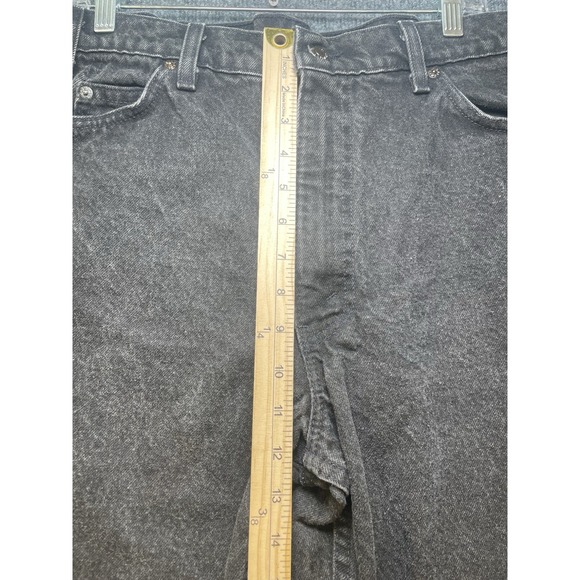 Vintage Levis 550 Jeans Mens 36x32 (32x30 Actual) Black Taper Leg Y2K ORANGE TAB - Picture 10 of 13